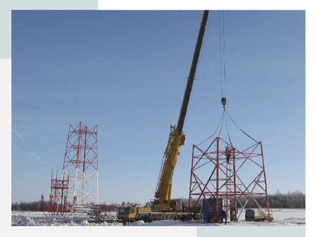 Монтаж вышек связи в Петергофе