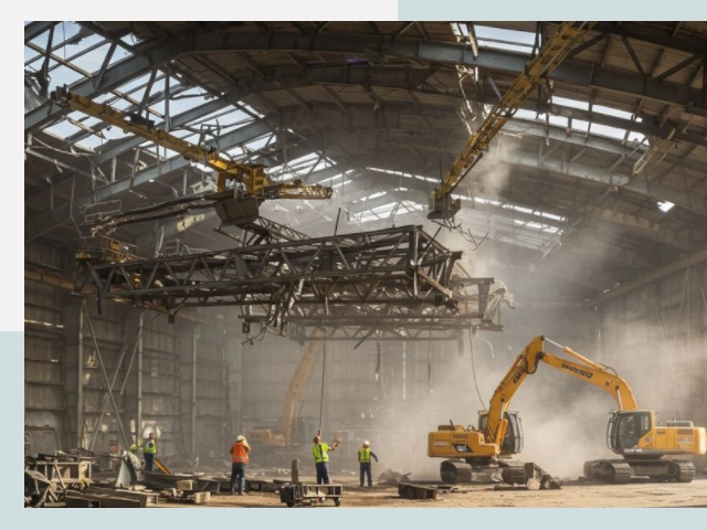 Демонтаж ангаров в Петергофе от 628 руб. за м²